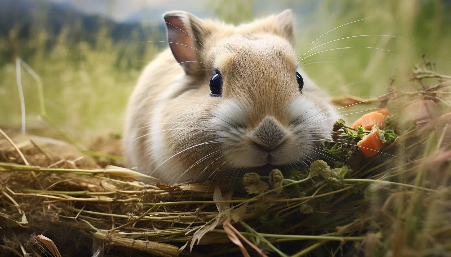 Cobaya comiendo Heno Fresco